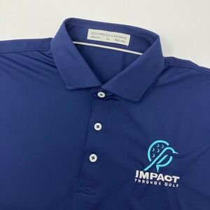Holderness & Bourne The Anderson Navy Blue Polo Shirt Men's XL Impact Golf Logo